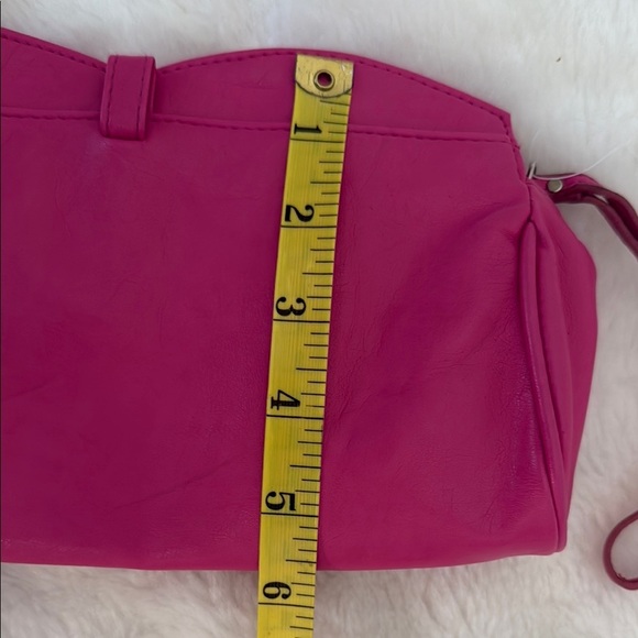 Bold Pink Clutch Wristlet with Structured Design - Picture 8 of 10